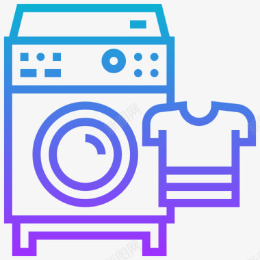 洗衣房清洁96梯度图标图标