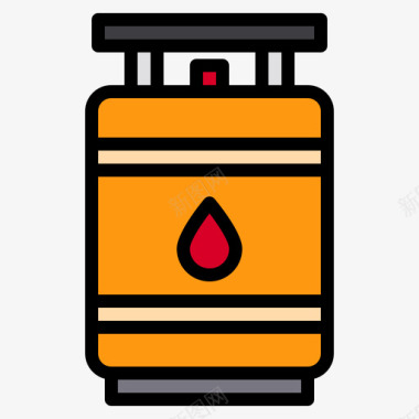 煤气厨房88线性颜色图标图标