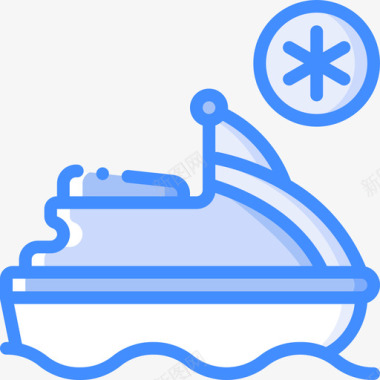 摩托艇救援和反应3蓝色图标图标