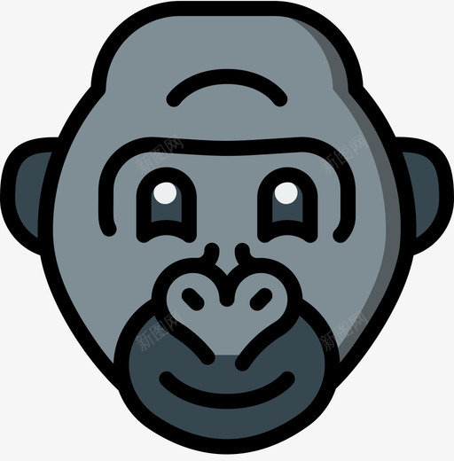 大猩猩动物园24线性颜色图标svg_新图网 https://ixintu.com 动物园 大猩猩 线性 颜色