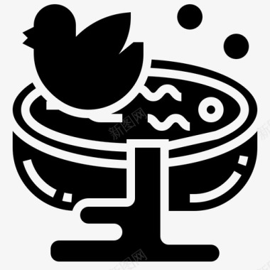 浴缸婴儿鸟浴图标图标
