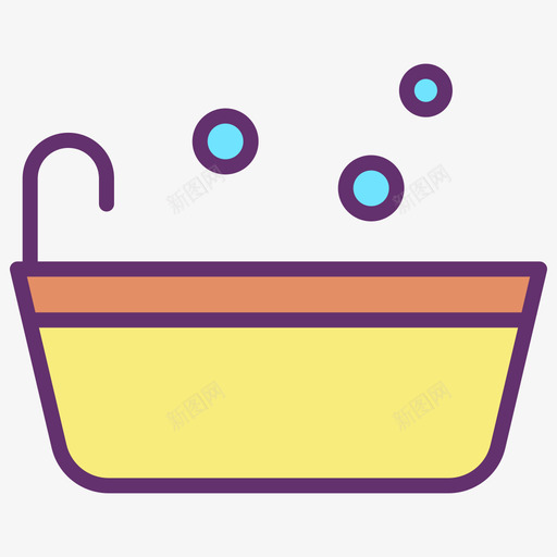 浴缸婴儿119线性颜色图标svg_新图网 https://ixintu.com 婴儿119 浴缸 线性颜色