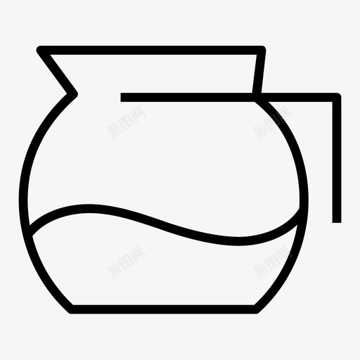 茶壶咖啡过滤器图标svg_新图网 https://ixintu.com 咖啡 咖啡店线图标集1 壶 茶壶 过滤器