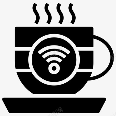 免费wifi咖啡厅咖啡壶图标图标