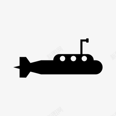 潜水艇船鱼雷图标图标