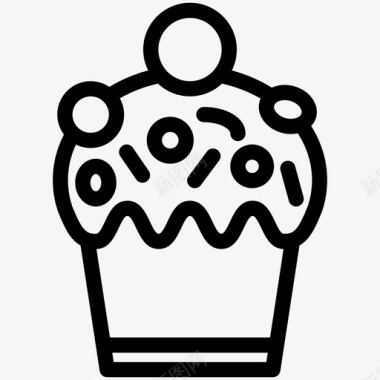 纸杯蛋糕甜心生日图标图标