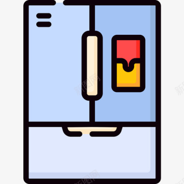 冰箱家用物品25线性颜色图标图标