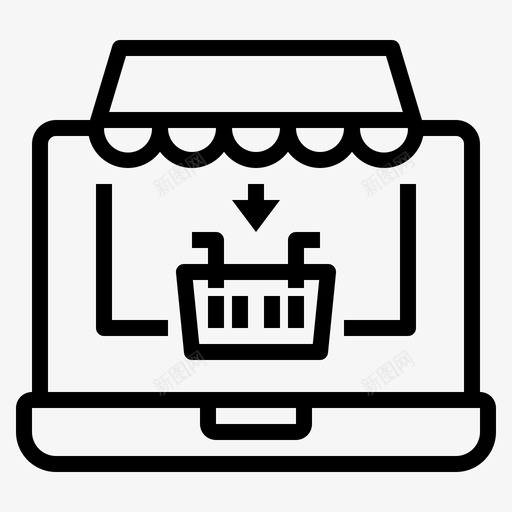 网上购物网上购物61线性图标svg_新图网 https://ixintu.com 线性 网上购物 网上购物61