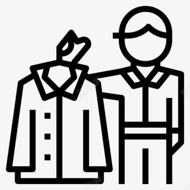 洗衣服务清洁着装图标图标