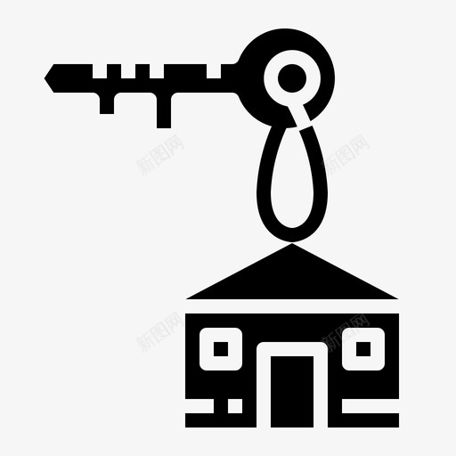 钥匙通道房屋图标svg_新图网 https://ixintu.com 房地产图标实心 房屋 通行证 通道 钥匙