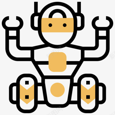 机器人人工智能61黄影图标图标