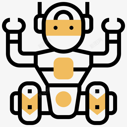 机器人人工智能61黄影图标svg_新图网 https://ixintu.com 人工智能 机器人 黄影
