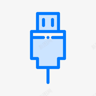 连接器计算机48蓝色图标图标