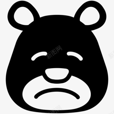 沉思熊表情符号图标图标