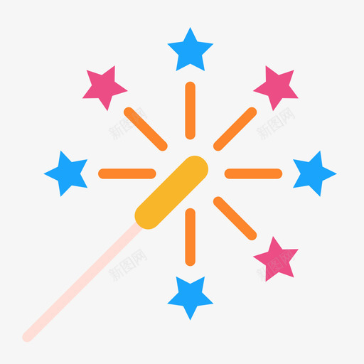 Sparklerparty90扁平图标svg_新图网 https://ixintu.com Sparkler party 扁平