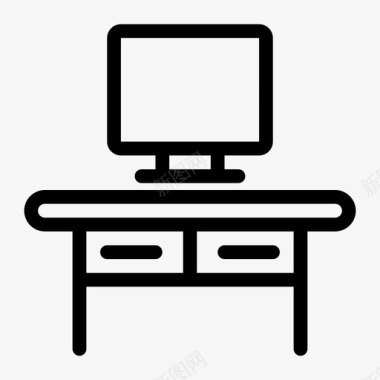 书桌电脑显示器图标图标