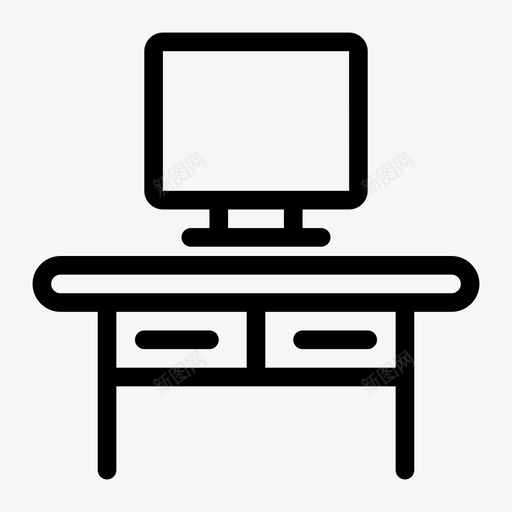 书桌电脑显示器图标svg_新图网 https://ixintu.com 书桌 像素 完善 屏幕 教育 显示器 桌子 电脑