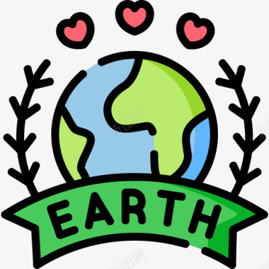地球日地球母亲日4线性颜色图标图标