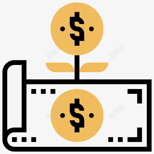 收入储蓄和投资17黄影图标svg_新图网 https://ixintu.com 储蓄 投资 收入 黄影
