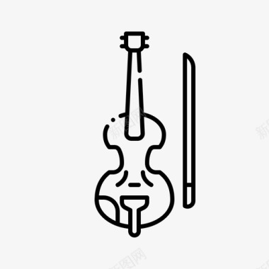 小提琴乐器31直线型图标图标