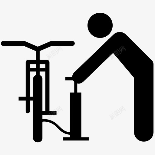 自行车泵气泵自行车图标svg_新图网 https://ixintu.com 充气 气泵 爆胎 自行车 轮胎爆胎