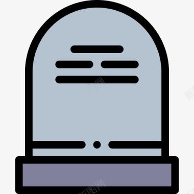 墓碑葬礼15直线颜色图标图标