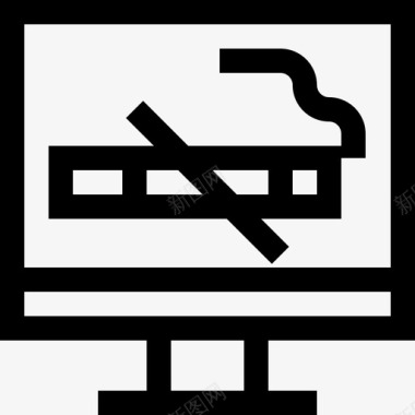 电脑戒烟4线性图标图标