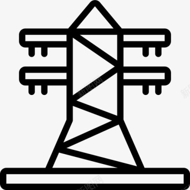 电力线公共服务10线性图标图标