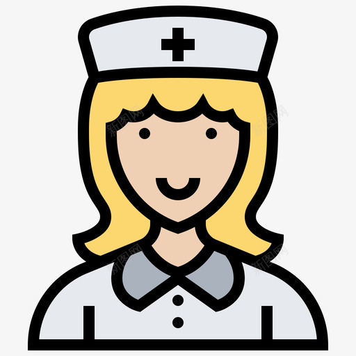 护士职业女性4线性颜色图标svg_新图网 https://ixintu.com 护士 线性颜色 职业女性4