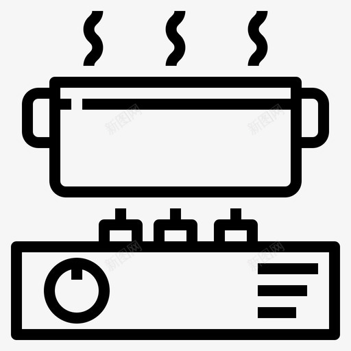 炉子厨房85线性图标svg_新图网 https://ixintu.com 厨房 炉子 线性