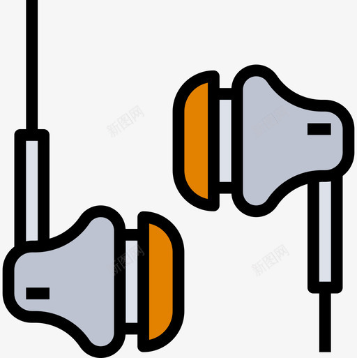 耳机电脑配件3线性颜色图标svg_新图网 https://ixintu.com 电脑配件3 线性颜色 耳机