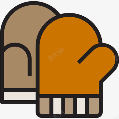 烤箱手套餐厅91线性颜色图标图标