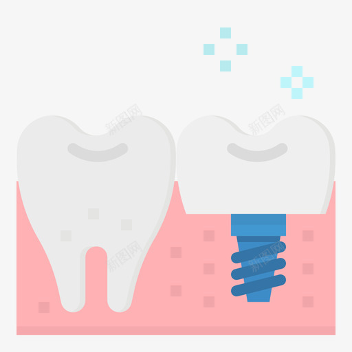 种植体牙科42扁平图标svg_新图网 https://ixintu.com 扁平 牙科42 种植体