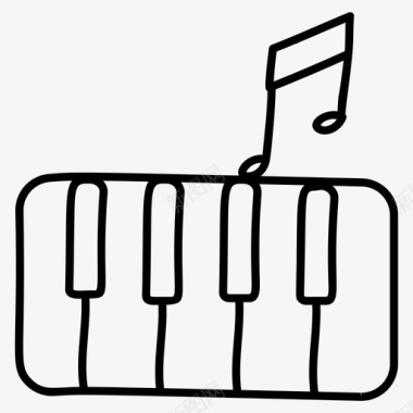音乐键盘数字钢琴键盘钢琴图标图标