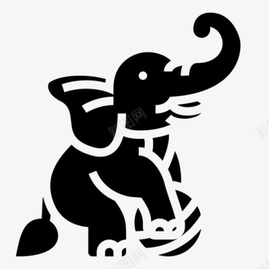 大象马戏团83雕文图标图标