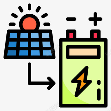电池智能技术16线性颜色图标图标