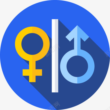 男性和女性性别认同7扁平图标图标