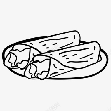 卷饼食物皮塔三明治图标图标