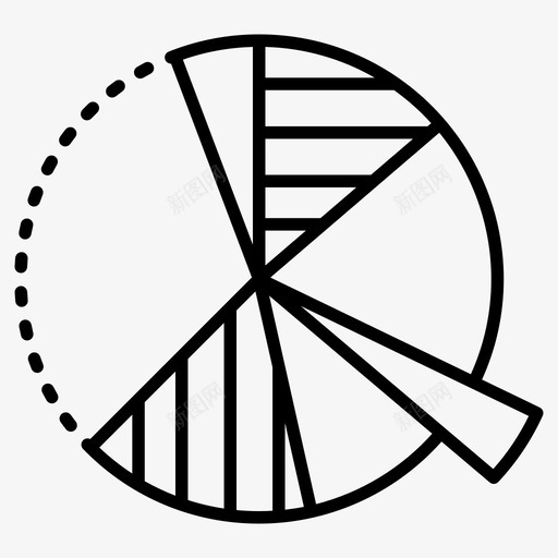 饼图圆形图统计图图标svg_新图网 https://ixintu.com 圆形图 统计图 财务线向量图标集 饼图