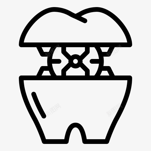 牙齿人造牙医学图标svg_新图网 https://ixintu.com 人造器官 人造牙 医学 器官 技术 牙齿 移植