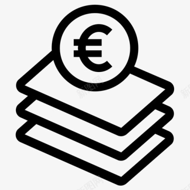 付款硬币欧元图标图标