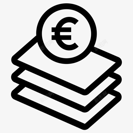 付款硬币欧元图标svg_新图网 https://ixintu.com 付款 欧元 硬币 货币