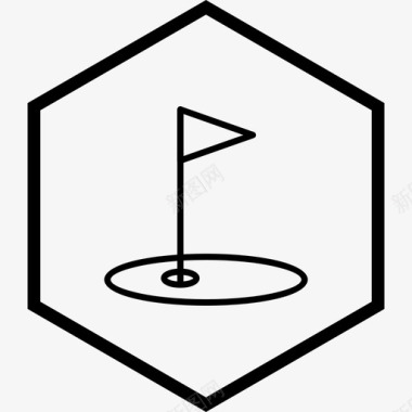 高尔夫旗帜高尔夫俱乐部图标图标