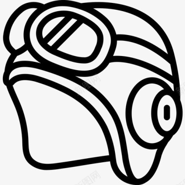 头盔蒸汽朋克直线型图标图标