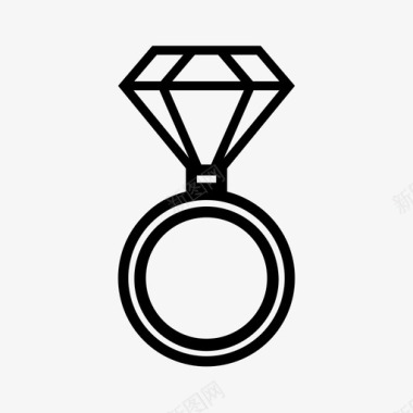 钻石钻戒浪漫图标图标