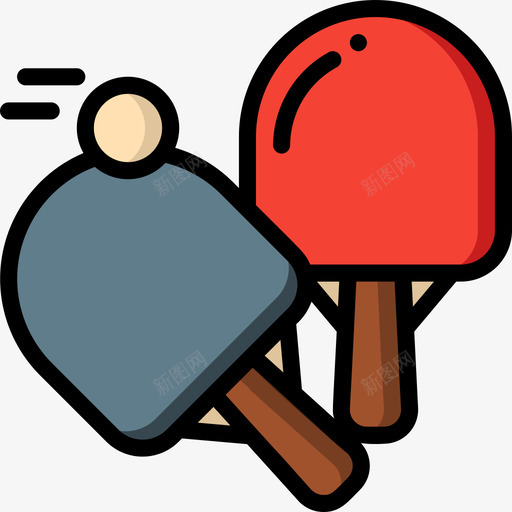 乒乓球爱好10线颜色图标svg_新图网 https://ixintu.com 乒乓球 爱好 颜色