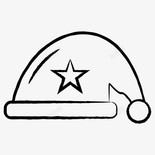圣诞老人圣诞帽圣诞老人帽图标svg_新图网 https://ixintu.com 冬天 圣诞 圣诞老人 涂鸦