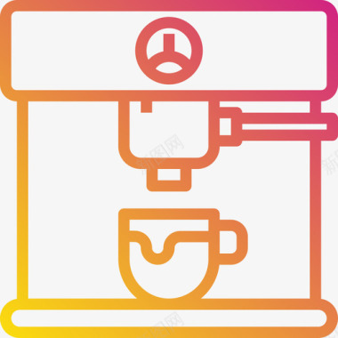 咖啡机92餐厅梯度图标图标