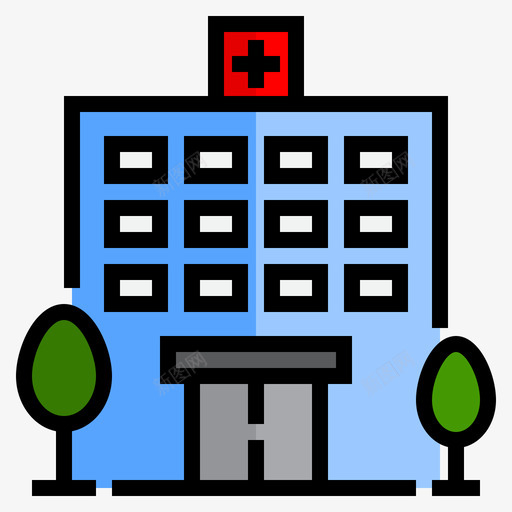 医院医学179线性颜色图标svg_新图网 https://ixintu.com 医学179 医院 线性颜色