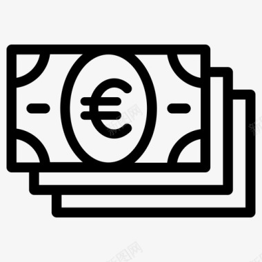 欧元现金欧洲货币图标图标